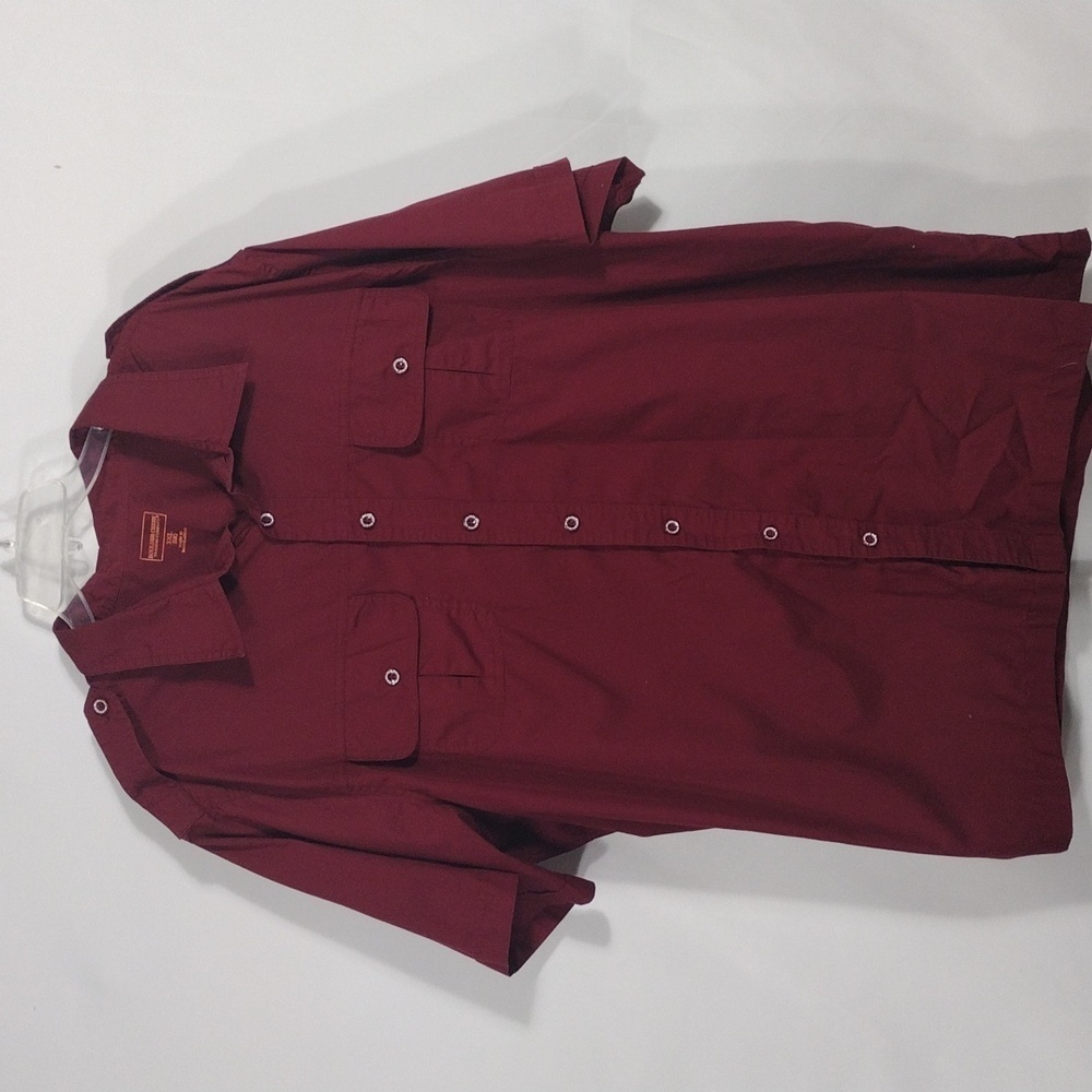 EUC Boulder Creek Trading Company Maroon Outdoor Button Down Men's size 3XL Big